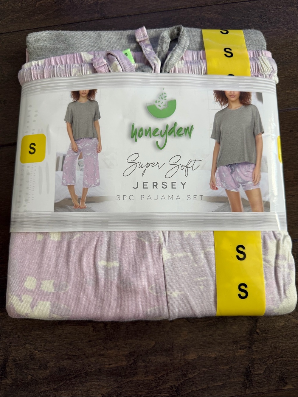 Honeydew Intimates Pink and Gray Super Soft Jersey 3-Piece Kids Pajama Set